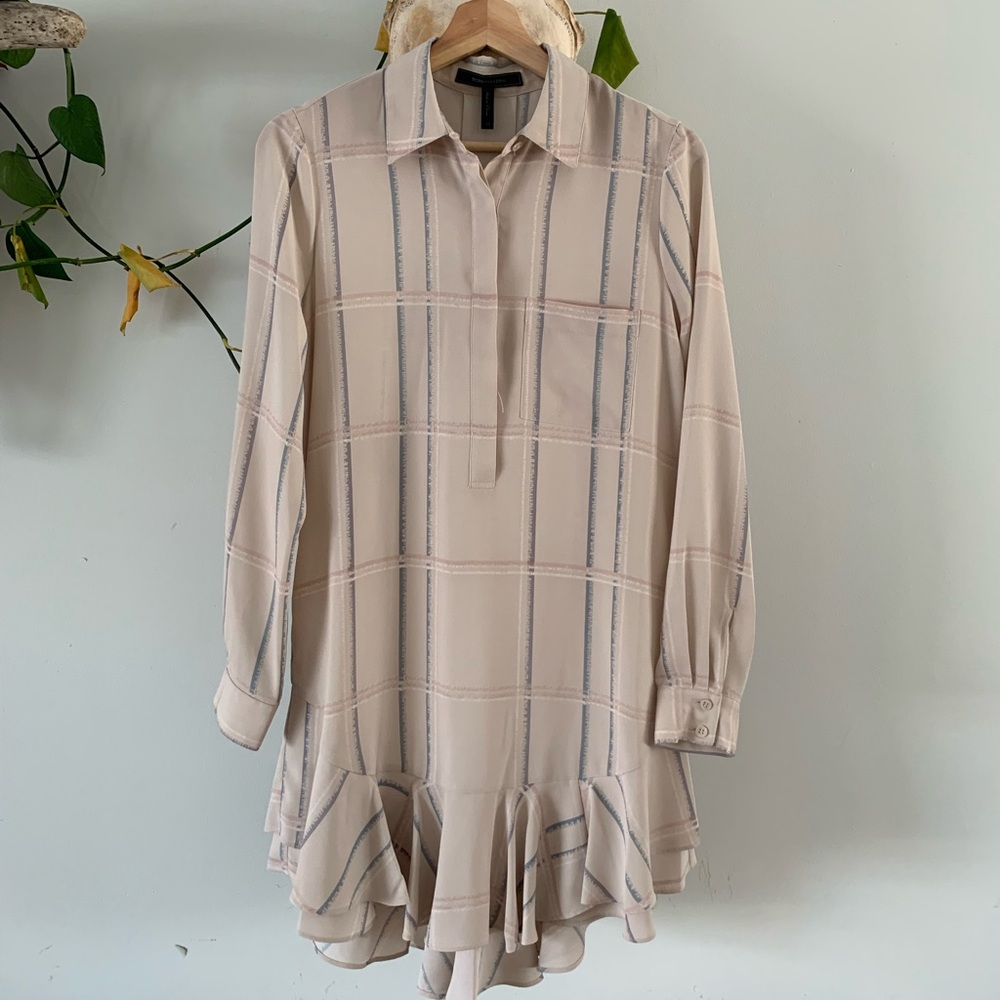 BCBG Cream Plaid Dress